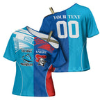 Custom Sharks and Knights Together Cross Shoulder Shirt Sporty Style