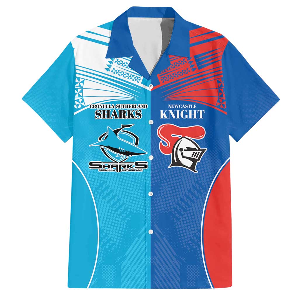 Custom Sharks and Knights Together Hawaiian Shirt Sporty Style