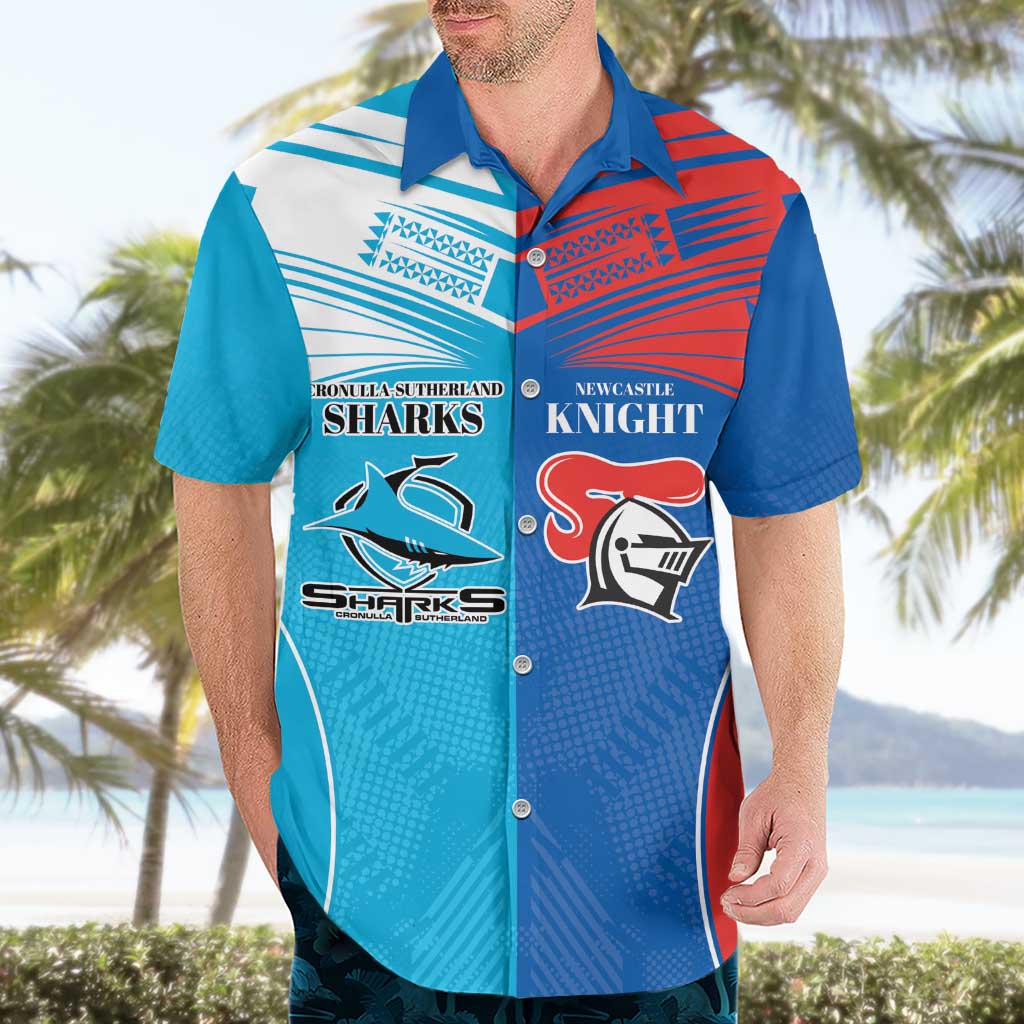 Custom Sharks and Knights Together Hawaiian Shirt Sporty Style