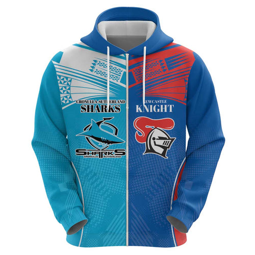 Custom Sharks and Knights Together Hoodie Sporty Style