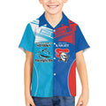 Custom Sharks and Knights Together Kid Hawaiian Shirt Sporty Style