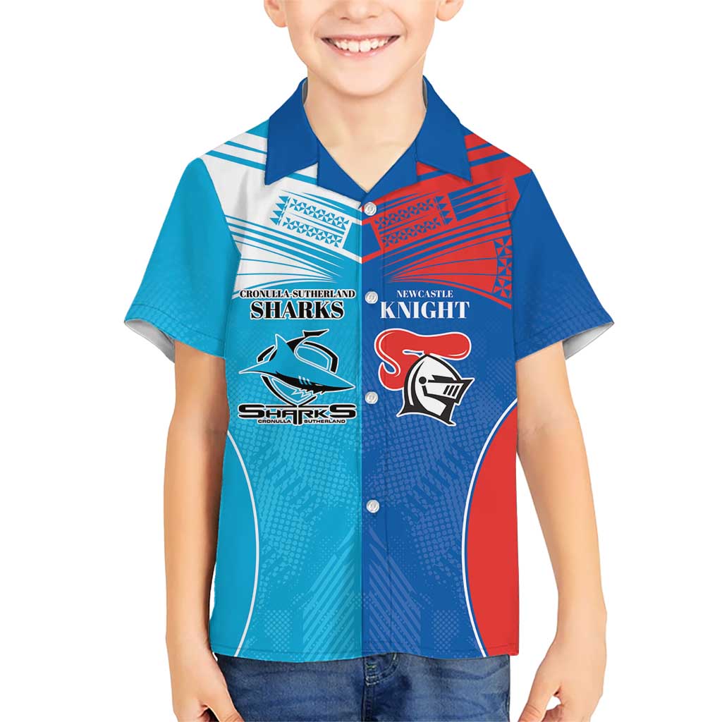 Custom Sharks and Knights Together Kid Hawaiian Shirt Sporty Style