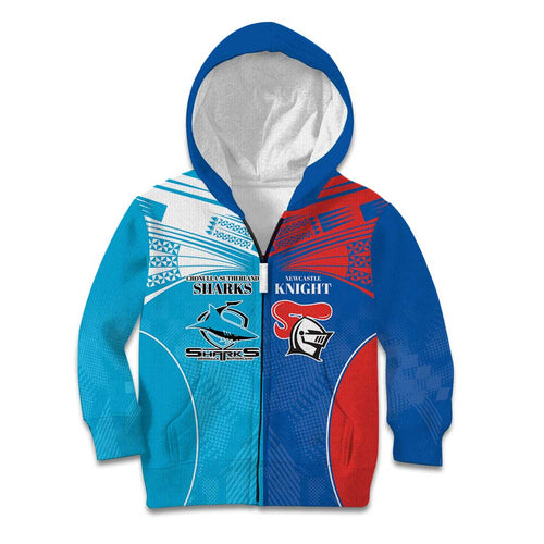Custom Sharks and Knights Together Kid Hoodie Sporty Style