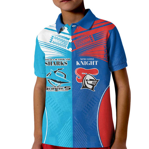 Custom Sharks and Knights Together Kid Polo Shirt Sporty Style
