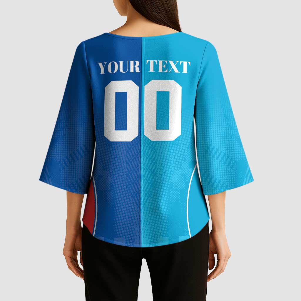 Custom Sharks and Knights Together Kimono Sleeve Blouse Sporty Style