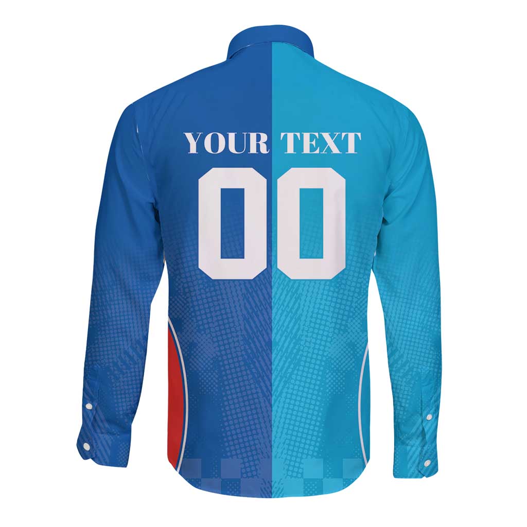 Custom Sharks and Knights Together Long Sleeve Button Shirt Sporty Style