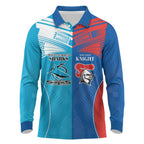 Custom Sharks and Knights Together Long Sleeve Polo Shirt Sporty Style