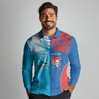 Custom Sharks and Knights Together Long Sleeve Polo Shirt Sporty Style
