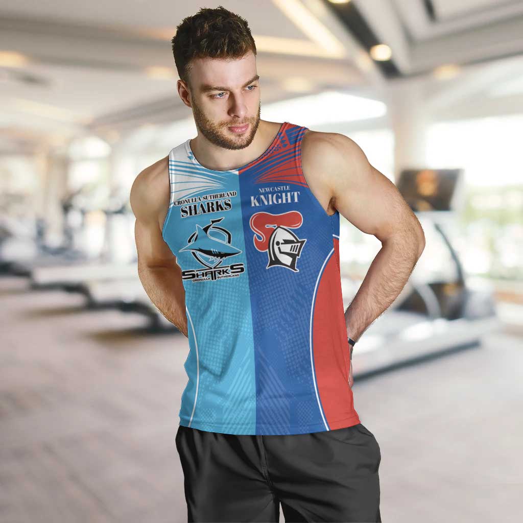Custom Sharks and Knights Together Men Tank Top Sporty Style