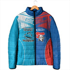 Custom Sharks and Knights Together Padded Jacket Sporty Style