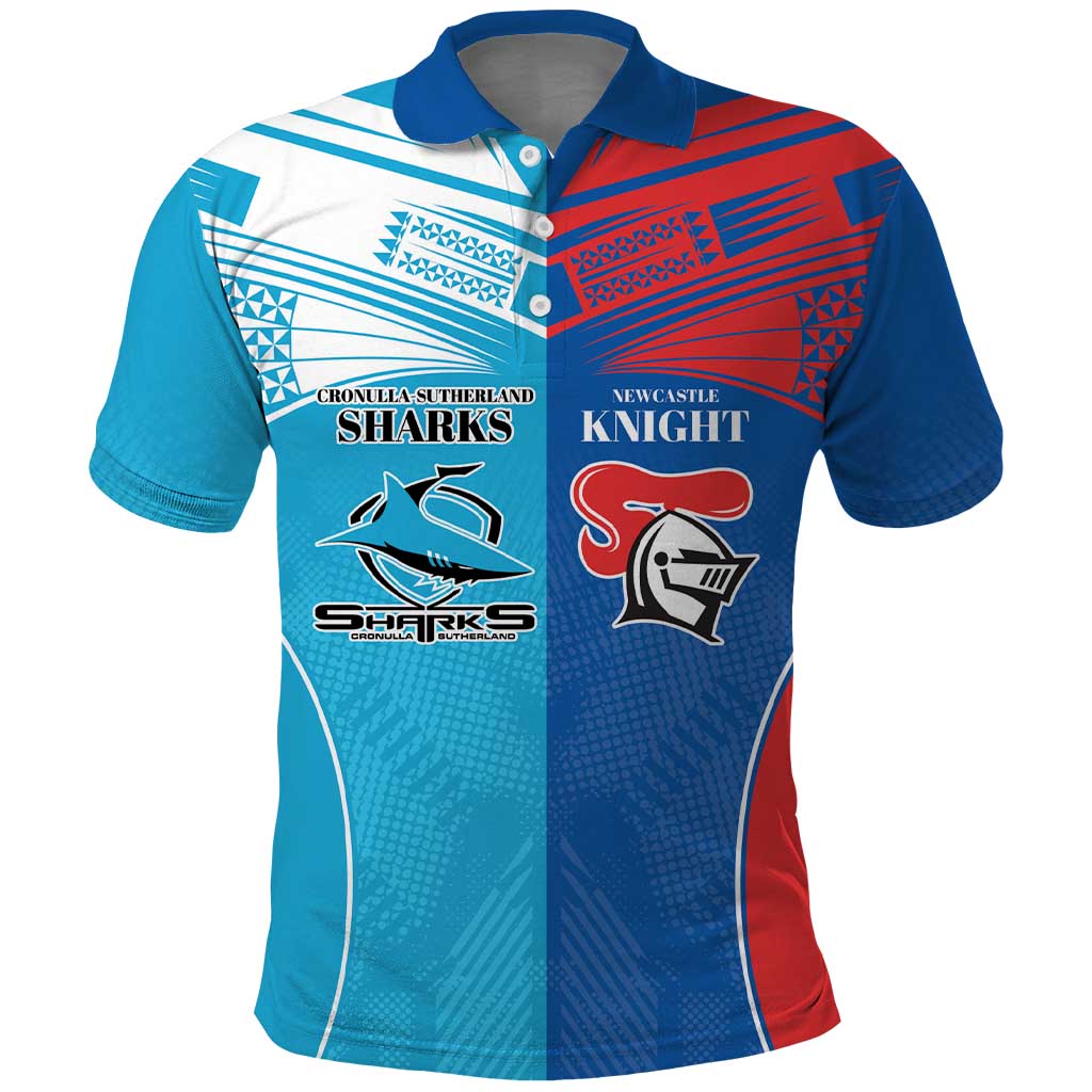 Custom Sharks and Knights Together Polo Shirt Sporty Style
