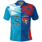 Custom Sharks and Knights Together Polo Shirt Sporty Style