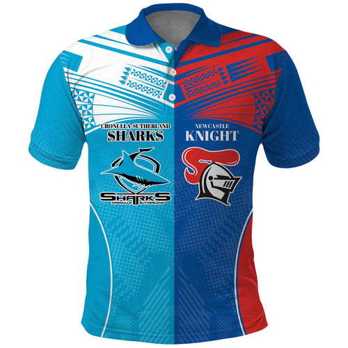 Custom Sharks and Knights Together Polo Shirt Sporty Style