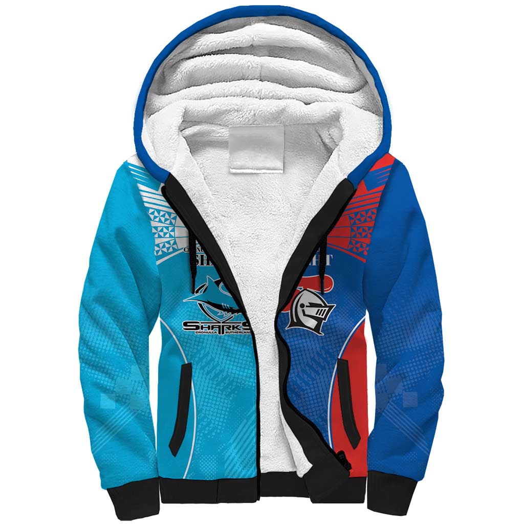 Custom Sharks and Knights Together Sherpa Hoodie Sporty Style