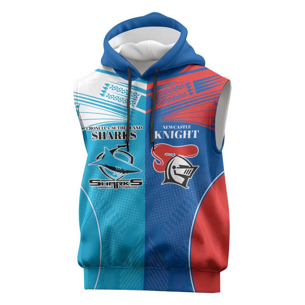 Custom Sharks and Knights Together Sleeveless Hoodie Sporty Style
