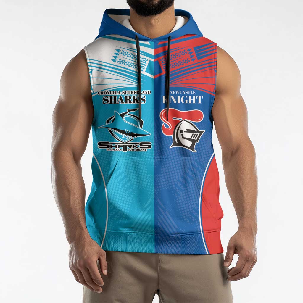 Custom Sharks and Knights Together Sleeveless Hoodie Sporty Style