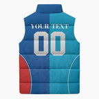 Custom Sharks and Knights Together Sleeveless Puffer Jacket Sporty Style