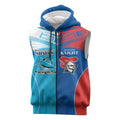 Custom Sharks and Knights Together Sleeveless Zip Hoodie Sporty Style