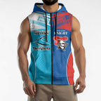 Custom Sharks and Knights Together Sleeveless Zip Hoodie Sporty Style