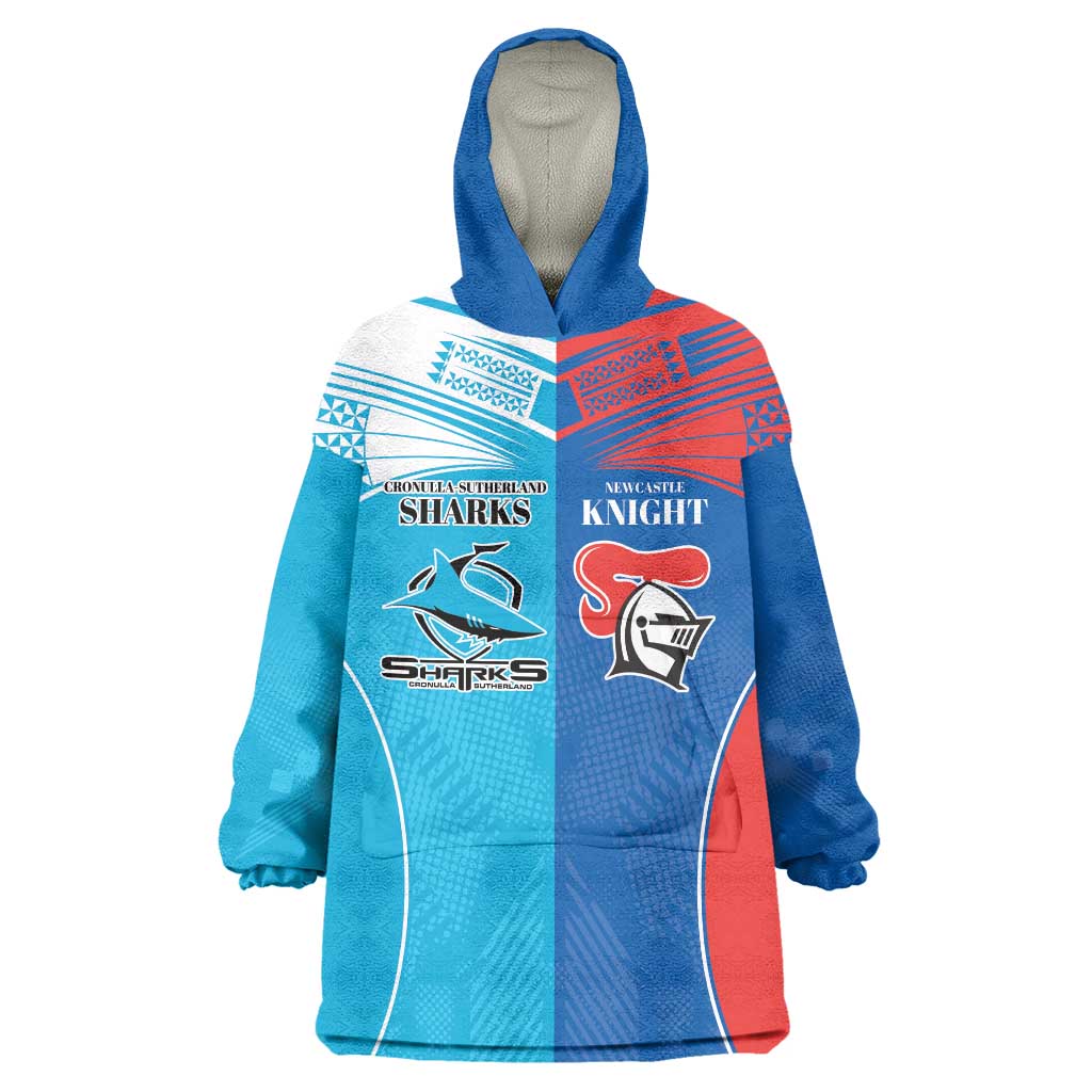 Custom Sharks and Knights Together Wearable Blanket Hoodie Sporty Style