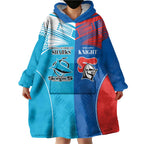 Custom Sharks and Knights Together Wearable Blanket Hoodie Sporty Style