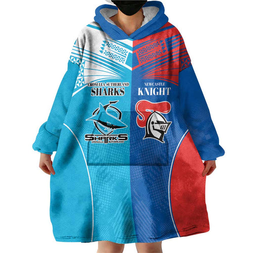 Custom Sharks and Knights Together Wearable Blanket Hoodie Sporty Style