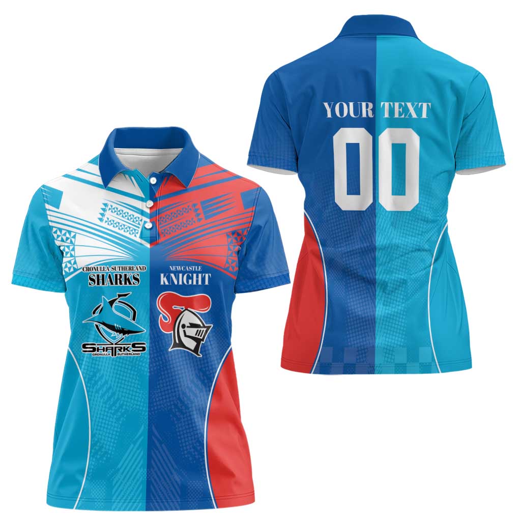 Custom Sharks and Knights Together Women Polo Shirt Sporty Style
