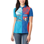 Custom Sharks and Knights Together Women Polo Shirt Sporty Style