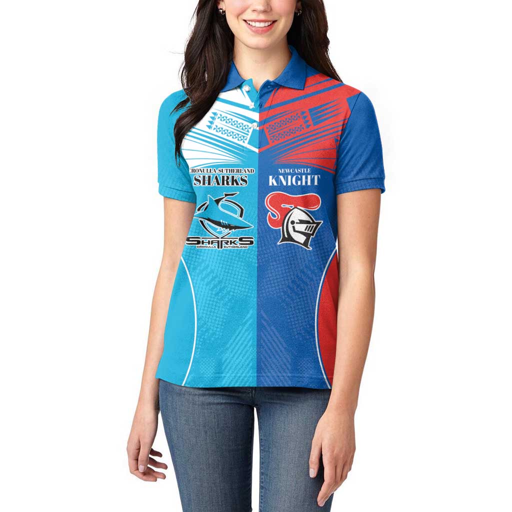 Custom Sharks and Knights Together Women Polo Shirt Sporty Style