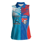Custom Sharks and Knights Together Women Sleeveless Polo Shirt Sporty Style