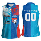 Custom Sharks and Knights Together Women Sleeveless Polo Shirt Sporty Style
