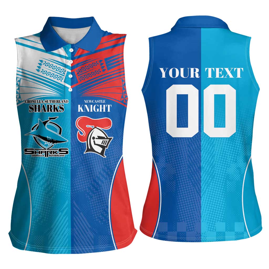 Custom Sharks and Knights Together Women Sleeveless Polo Shirt Sporty Style