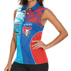 Custom Sharks and Knights Together Women Sleeveless Polo Shirt Sporty Style