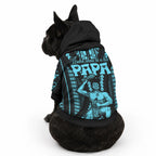Aotearoa Father's Day Gift For Dad Pet Hoodie Aroha Ahau Ki A Koe Papa - Aqua Maori Style Pattern