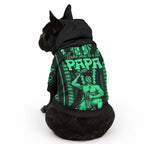 Maori Fathers Day New Zealand Pet Hoodie Aroha Ahau Ki A Koe Papa - Green