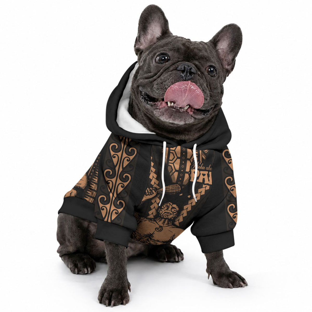 Maori Fathers Day New Zealand Pet Hoodie Aroha Ahau Ki A Koe Papa - Nude