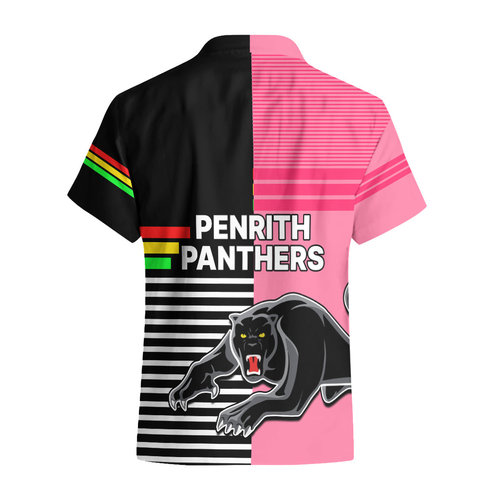 Penrith Panthers Rugby Hawaiian Shirt Proud The Panthers Comeback Black and Pink LT9