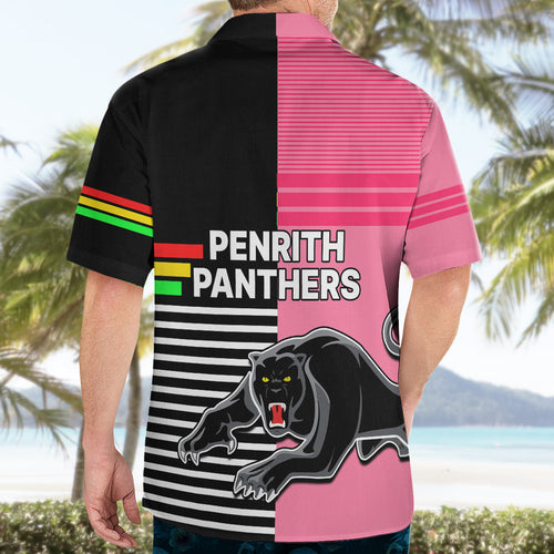 Penrith Panthers Rugby Hawaiian Shirt Proud The Panthers Comeback Black and Pink LT9
