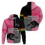 Penrith Panthers Rugby Hoodie Proud The Panthers Comeback Black and Pink LT9