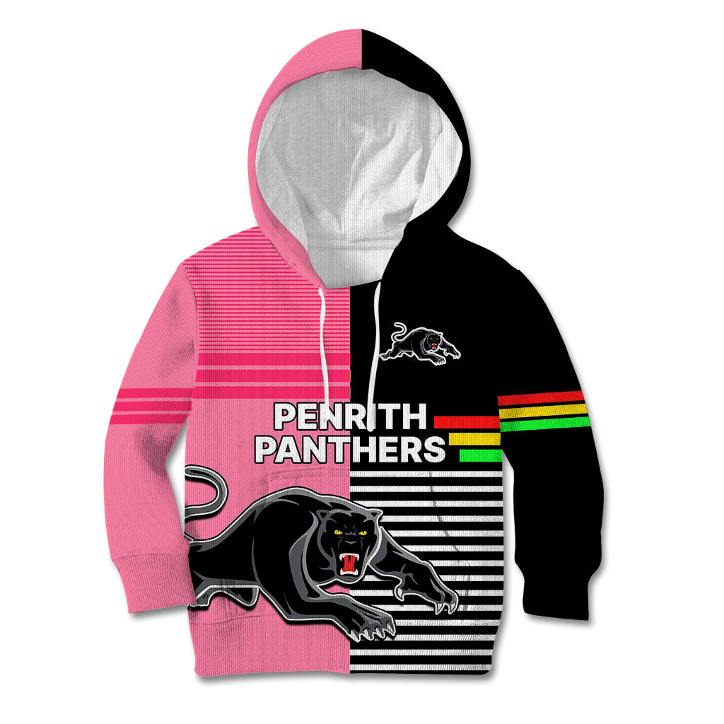Penrith Panthers Rugby Kid Hoodie Proud The Panthers Comeback Black and Pink LT9