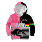 Penrith Panthers Rugby Kid Hoodie Proud The Panthers Comeback Black and Pink LT9
