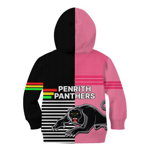 Penrith Panthers Rugby Kid Hoodie Proud The Panthers Comeback Black and Pink LT9