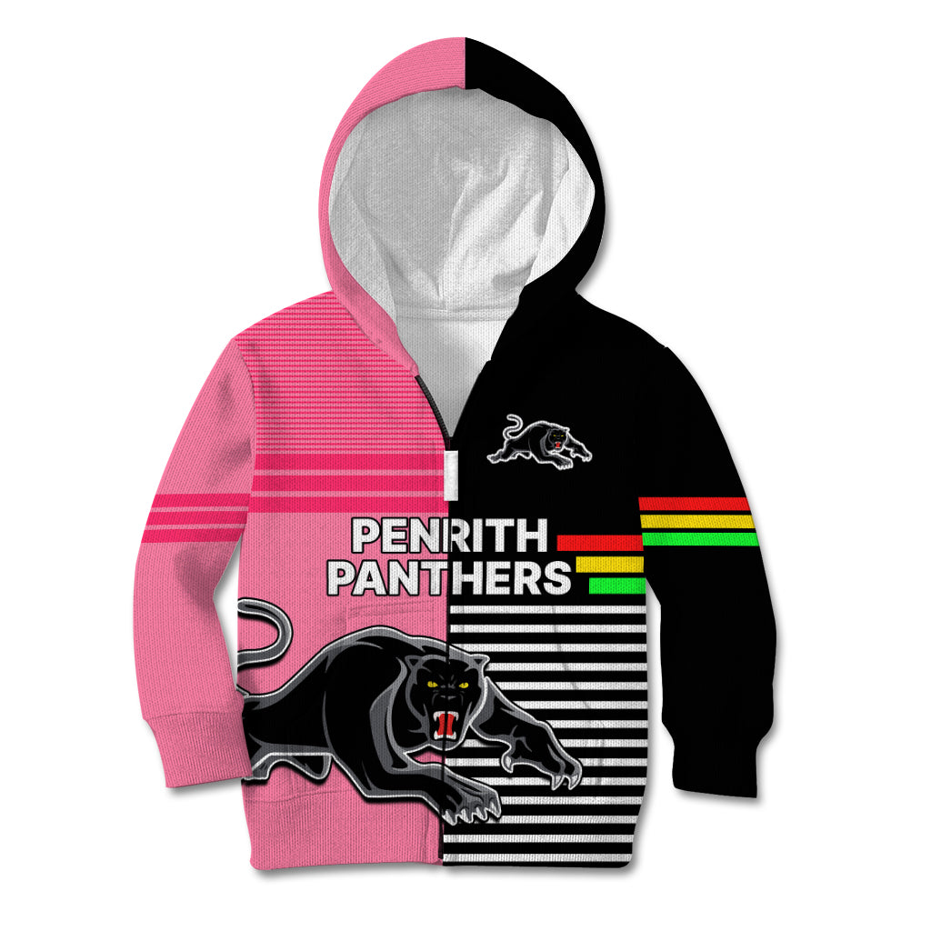Penrith Panthers Rugby Kid Hoodie Proud The Panthers Comeback Black and Pink LT9