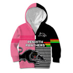 Penrith Panthers Rugby Kid Hoodie Proud The Panthers Comeback Black and Pink LT9