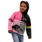 Penrith Panthers Rugby Kid Hoodie Proud The Panthers Comeback Black and Pink LT9