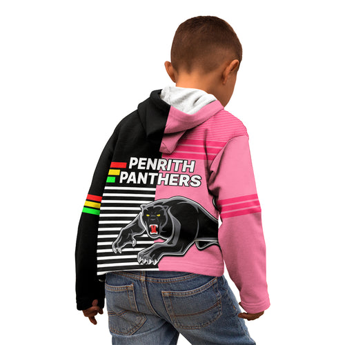 Penrith Panthers Rugby Kid Hoodie Proud The Panthers Comeback Black and Pink LT9