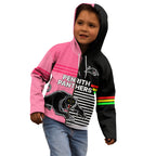 (Custom Text And Number) Penrith Panthers Rugby Kid Hoodie Proud The Panthers Comeback Black and Pink LT9