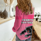 Penrith Panthers Rugby Women Casual Shirt Proud The Panthers Comeback Pink LT9