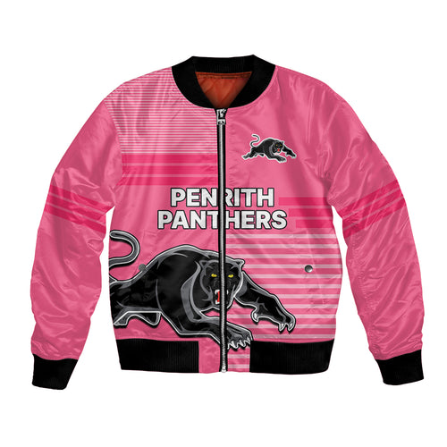custom-text-and-number-penrith-panthers-rugby-bomber-jacket-proud-the-panthers-comeback-pink
