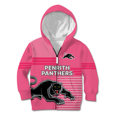 custom-text-and-number-penrith-panthers-rugby-kid-hoodie-proud-the-panthers-comeback-pink